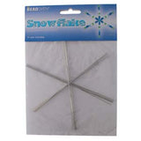 Forme d'ornement de flocon de neige en fil métallique 6" 6/pk