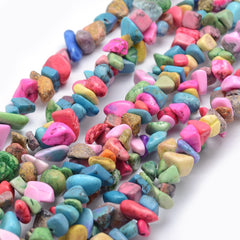 Turquoise Multicolour (Synthetic) Bead Chips 33" Strand
