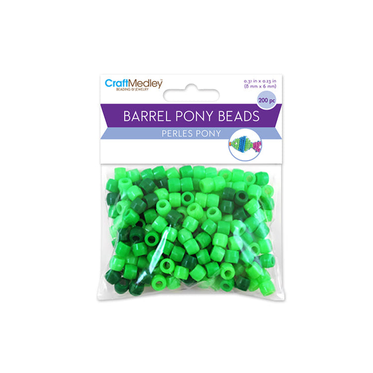 Pony Beads 200/pk - Verdi