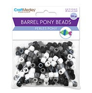 Pony Beads 200/pk - B&W