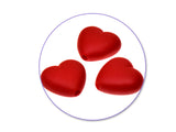 Heart Shaped Acrylic Beads 15mm Matte Red 20g