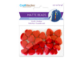 Heart Shaped Acrylic Beads 15mm Matte Red 20g