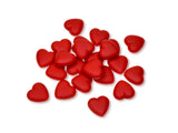 Heart Shaped Acrylic Beads 15mm Matte Red 20g