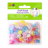 Flower Shaped Acylic Beads 10mm Multi Mix 28g