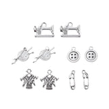 Sewing & Knitting Metal Charm Set 5/pk