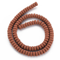 3x6mm Polymer Clay Beads, Brown 15-16" Strand