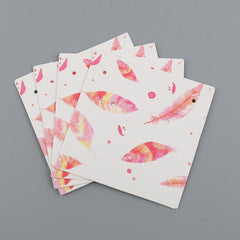 Earring Cards 2 3/8" Pink Feathers 50/pk