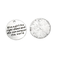 Give A Girl The Right Shoes Pendant 24mm 1/pk