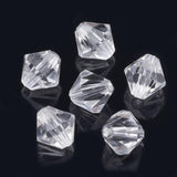 Bicone Plastic Beads 4mm Crystal 500/pk