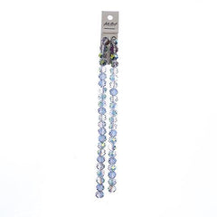Crystal Lane Rondelle 8x10mm Tr Rose Green Luster 2x7" Strand
