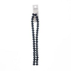 Crystal Lane Rondelle 8x10mm Opaque Black 2x7" Strand