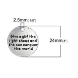 Give A Girl The Right Shoes Pendant 24mm 1/pk