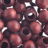 Czech Wood Barrel Beads 12x9.8mm Mahogany 25/pk