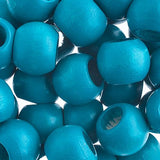 Czech Wood Barrel Beads 14x11mm Turquoise 10/pk