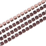 Bande en métal avec strass améthyste clair de 2 mm au mètre