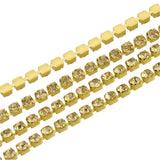 Bande de strass citrine en métal de 2 mm au mètre