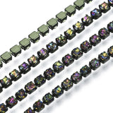 Bande de strass multicolores en métal de 2 mm au mètre