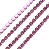 Bande de strass rose en métal de 2 mm au mètre