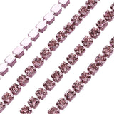 Bande de strass rose clair de 2 mm en métal au mètre