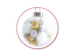 9cm Clear Plastic Ball Ornament with Hanger 1/pk