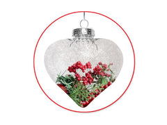 10cm Clear Plastic Heart Shaped Ornament with Hanger 1/pk