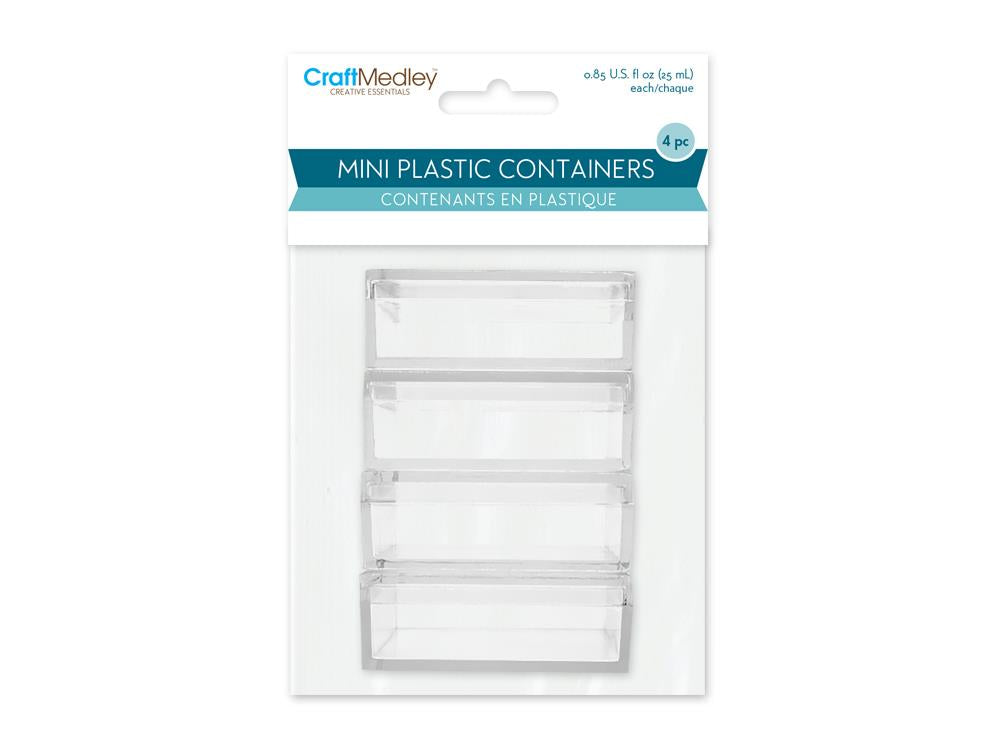 2" Mini Plastic Containers 4/pk