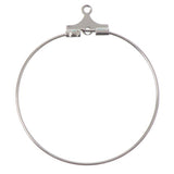 30mm Silver Beadable Round Hoops 50/pk