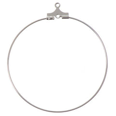 40mm Silver Beadable Round Hoops 50/pk