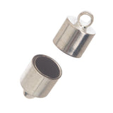 6x16mm Silver Barrel Magnetic Clasp 1/pk