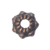 Capuchons de perles en cuivre antique de 6 mm 20/pqt