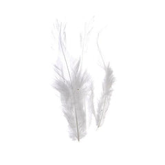Rooster Saddle Hackle Feathers White 3g