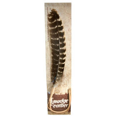Natural Smudging Feather with Leather Wrap 1/pk