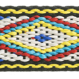 Garniture brodée de 3/4 po, blanc et bleu 5 pi/paquet