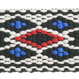 Garniture brodée de 3/4 po, blanc et bleu 5 pi/paquet