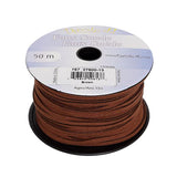 Faux Suede 3mm Lace 50m Brown