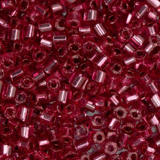 10/0 Czech 2 Cut Seed Beads Silver Lined Light Red 22g