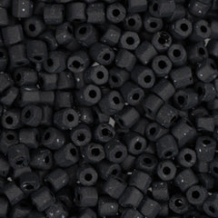 10/0 Czech 2 Cut Seed Beads Opaque Matte Black 22g