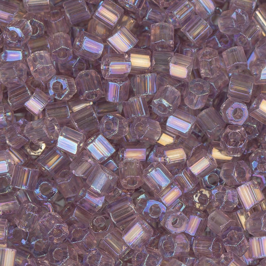 10/0 Czech 2 Cut Seed Beads Transparent Light Purple AB 22g