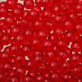 Round Plastic Beads 8mm Transparent Raspberry 1000/pk