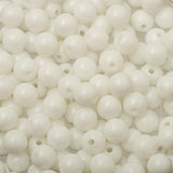 Round Plastic Beads 8mm Opaque White 1000/pk