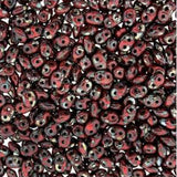 Tchèque Miniduo Perles 8g Corail Rouge Picasso