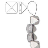 *Czech Pyramid Stud Beads 6mm Crystal Labrador 25/strand