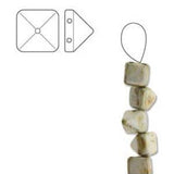 *Czech Pyramid Stud Beads 6mm White Honey Drizzle 25/strand