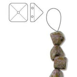 *Czech Pyramid Stud Beads 6mm White Senegal Purple 25/strand