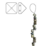 *Czech Pyramid Stud Beads 6mm White Travertine Blue 25/strand