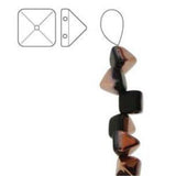 *Czech Pyramid Stud Beads 6mm Jet Capri Gold 25/strand