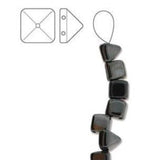 *Czech Pyramid Stud Beads 6mm Jet Full Chrome 25/strand