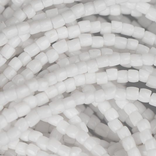 10/0 Czech 3 Cut Seed Beads Opaque White Hank