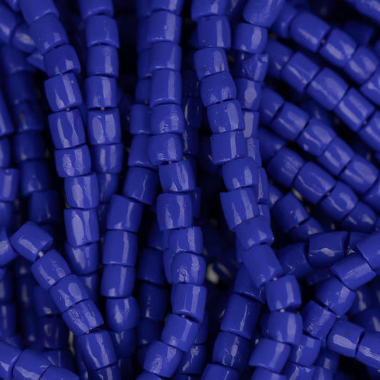 10/0 Czech 3 Cut Seed Beads Opaque Royal Blue Hank