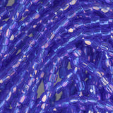 10/0 Tchèque 3 perles de rocaille coupées Transparent Iris Ice Blue Hank